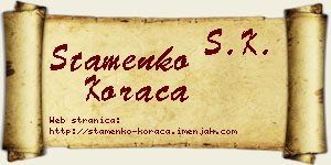 Stamenko Koraca vizit kartica